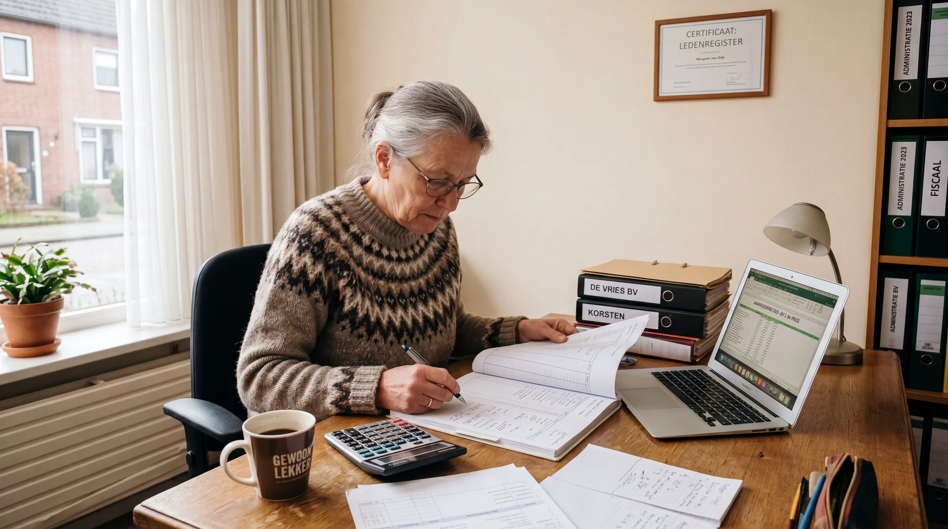 Boekhouder verzorgt de administratie en boekhouding voor een ondernemer