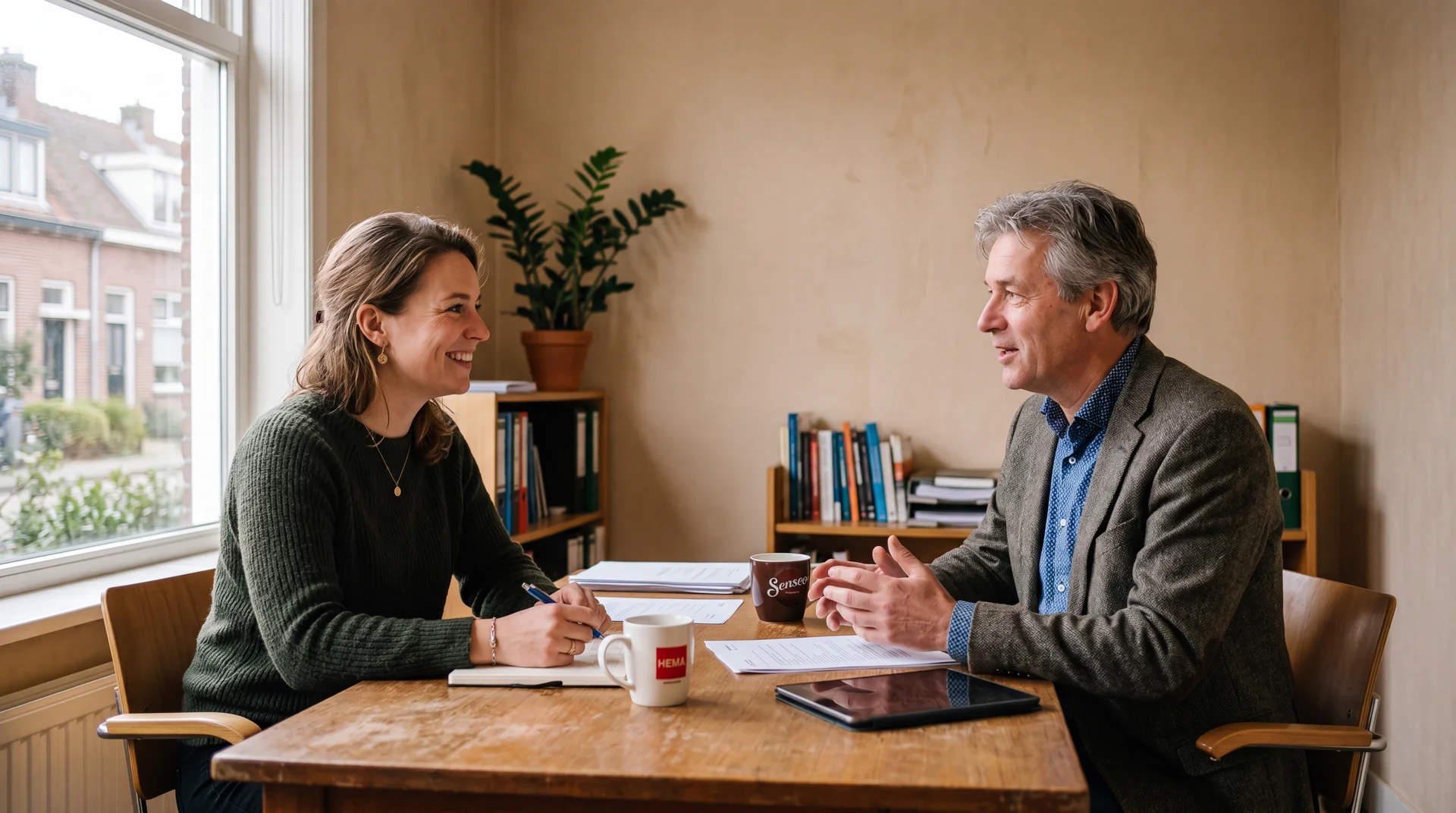 Adviesgesprek over financiering en strategie met een ondernemer
